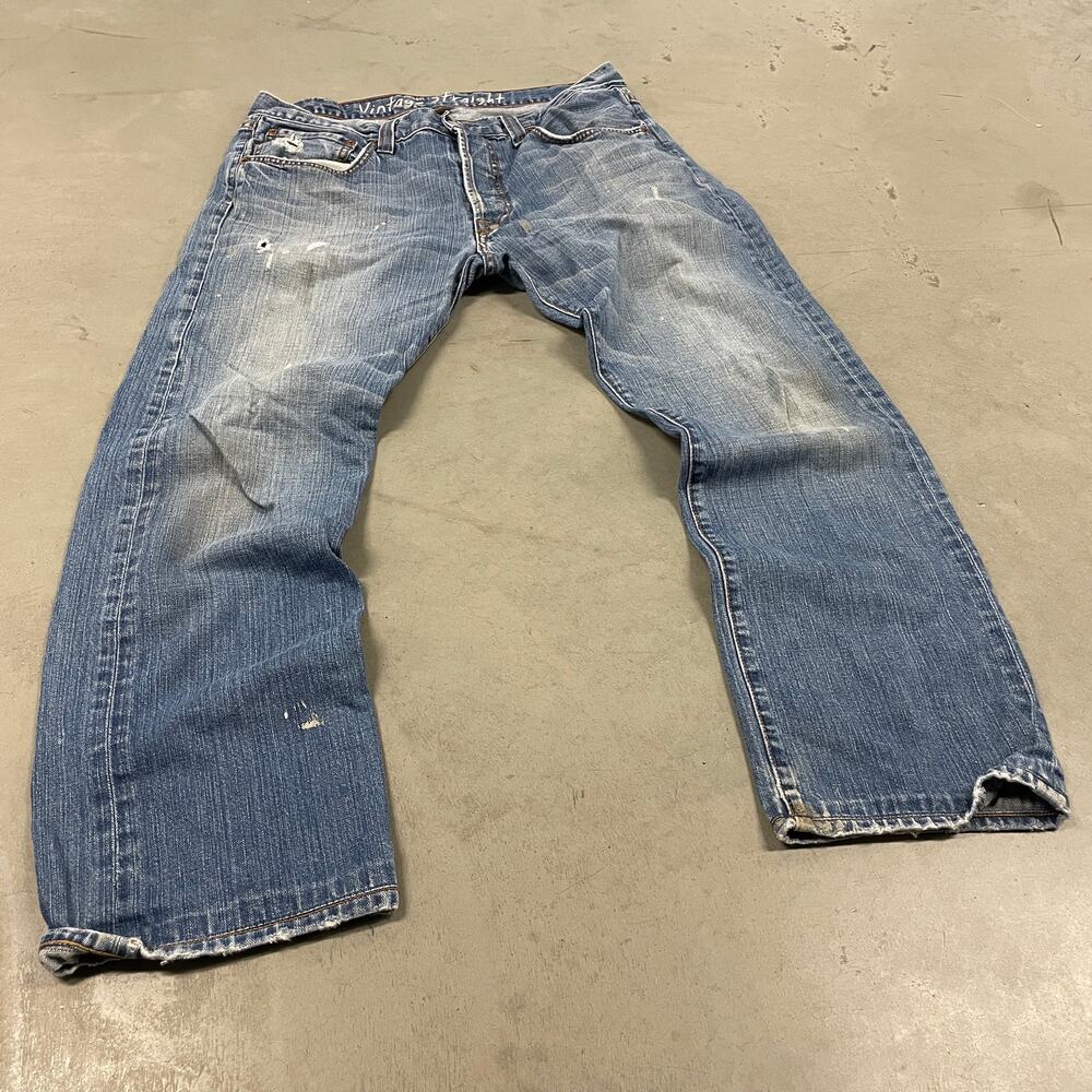 Y2K loose fit faded fossil Jeans 34x30